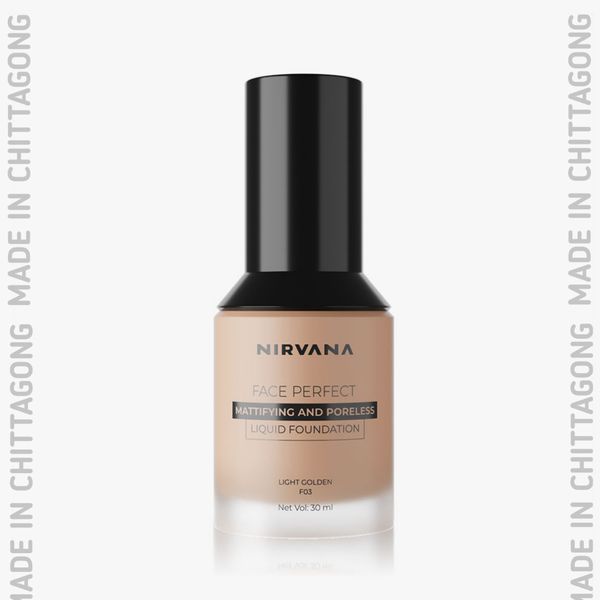 Nirvana FACE PERFECT LIQUID FOUNDATION – LIGHT GOLDEN F03