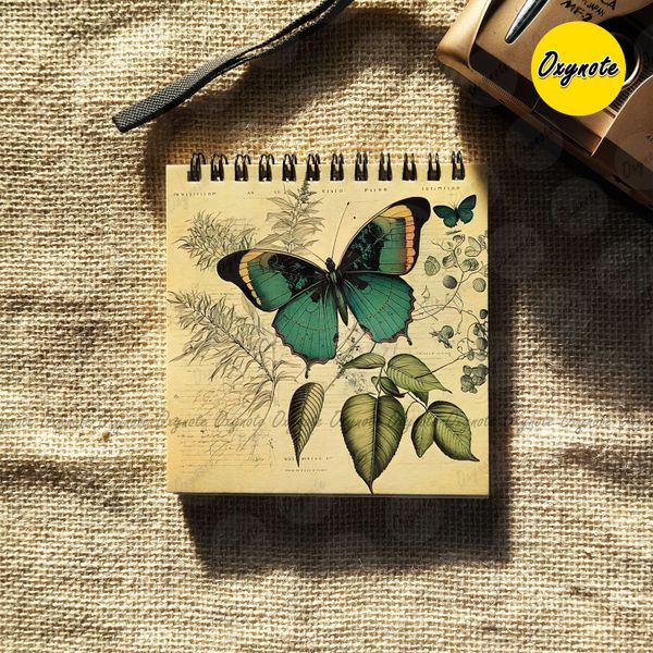 Vintage Butterfly Sketch Square Sketchbook by OXYNOTE
