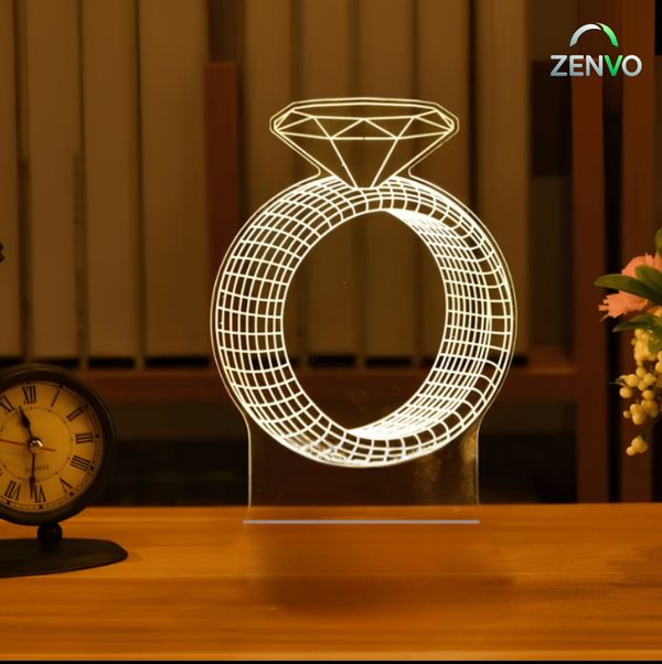 GearUP Acrylic Multicolor Night Lamp (Only Acrylic) Diamond Ring