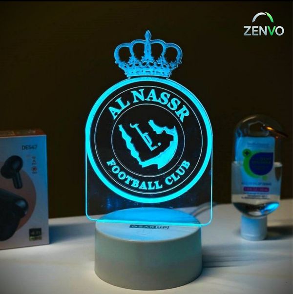 GearUP Acrylic Multicolor Night Lamp (Al-Nassr FC) – WHITE