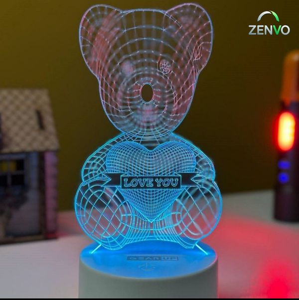 GearUP Acrylic Multicolor Night Lamp (Love Bear)