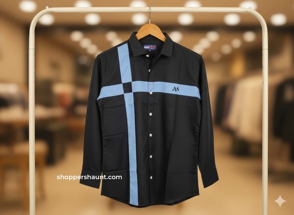 New trendy Block print shirt Black