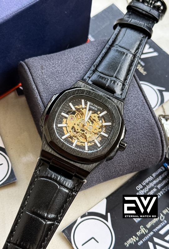 PATEK AUTOMATIC BLACK BELT BLACK DIAL
