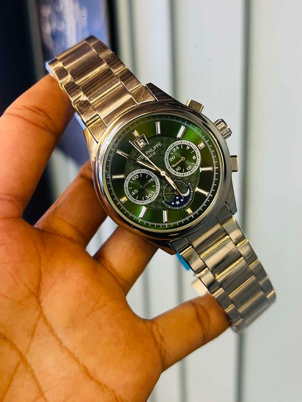 Patek Chrono Chain Simple Green Dial