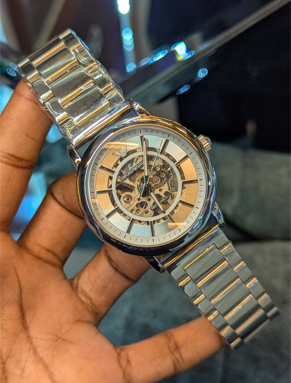 Emporio Armani Automatic Silver Chain White Dial
