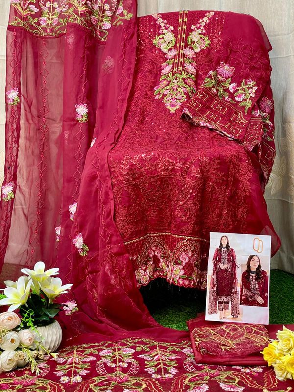 Semi –Embroidery & Sequence Work Party dress