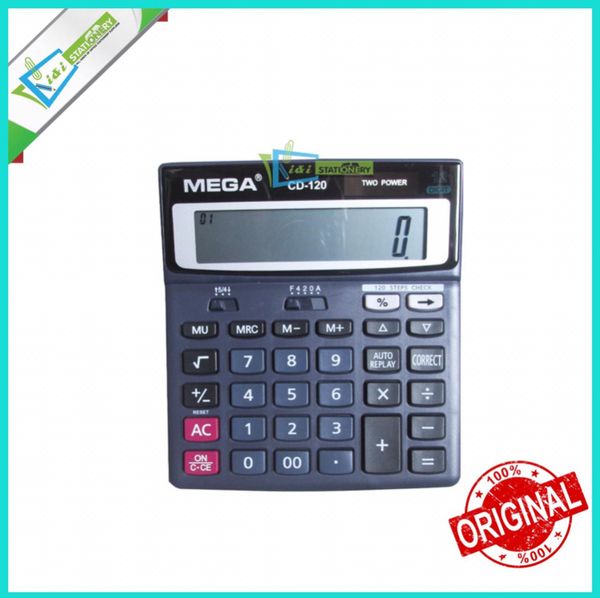 Mega Cd-120 Calculator 12 Digit 120 Steps Dual Power 1pcs - calculator