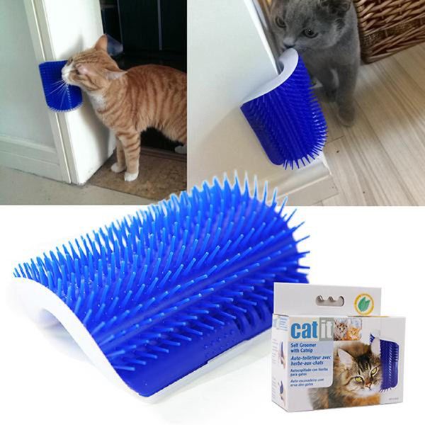 Cat Self Groomer Brush || Cat Massage Device with catnip