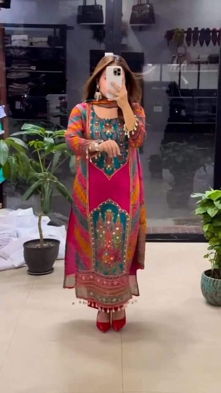 Georgette Readymade Three Piece