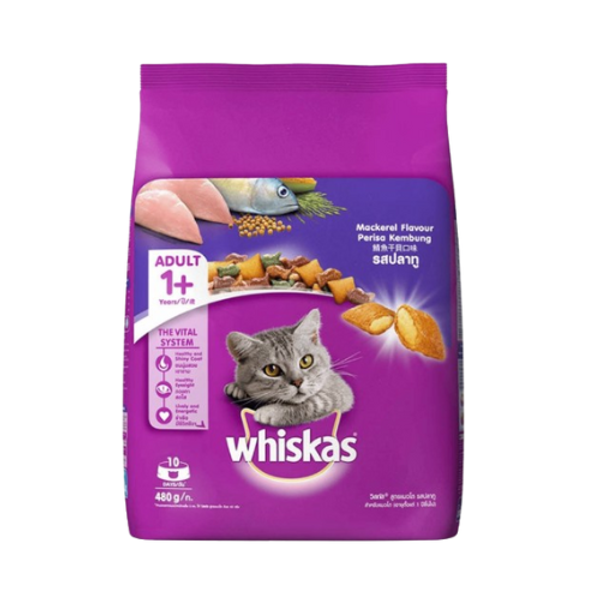 Whiskas Adult Dry Cat Food Mackerel Flavor