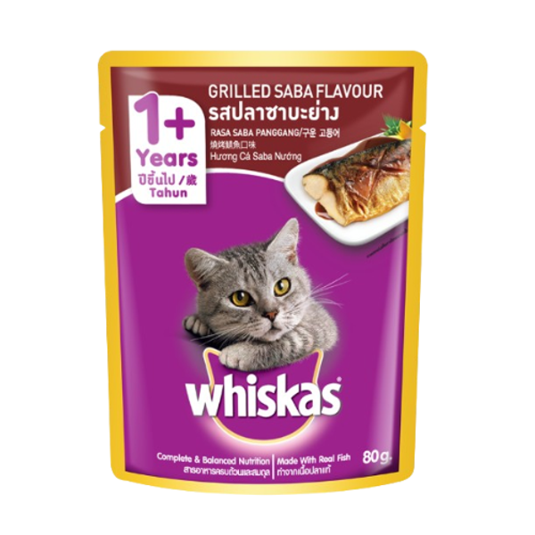 Whiskas Cat Food Pouch Grilled Saba Flavor
