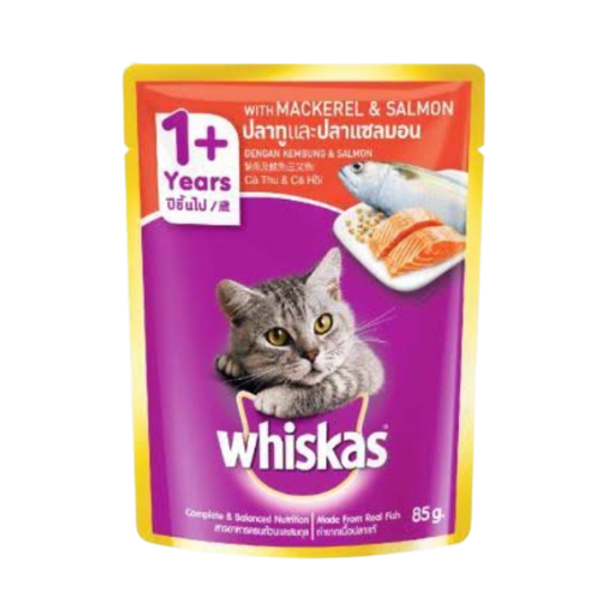 Whiskas Cat Food Pouch Mackerel & Salmon Flavor