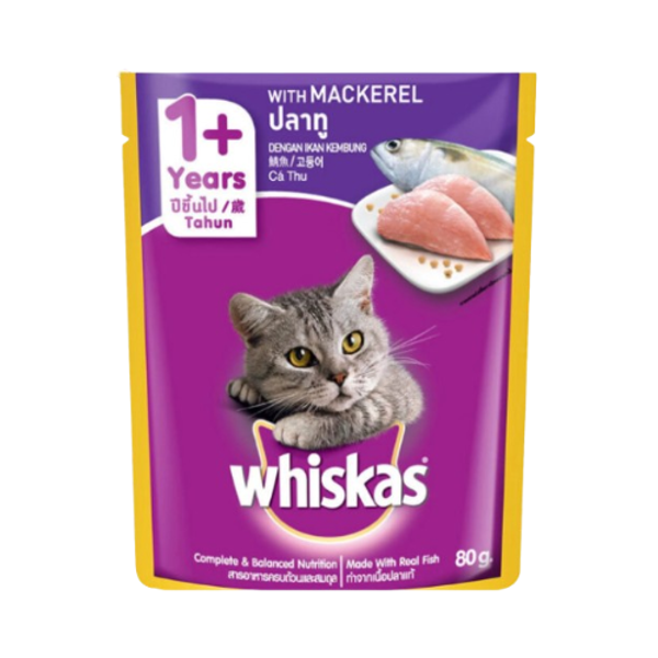Whiskas Cat Food Pouch Mackerel Flavor