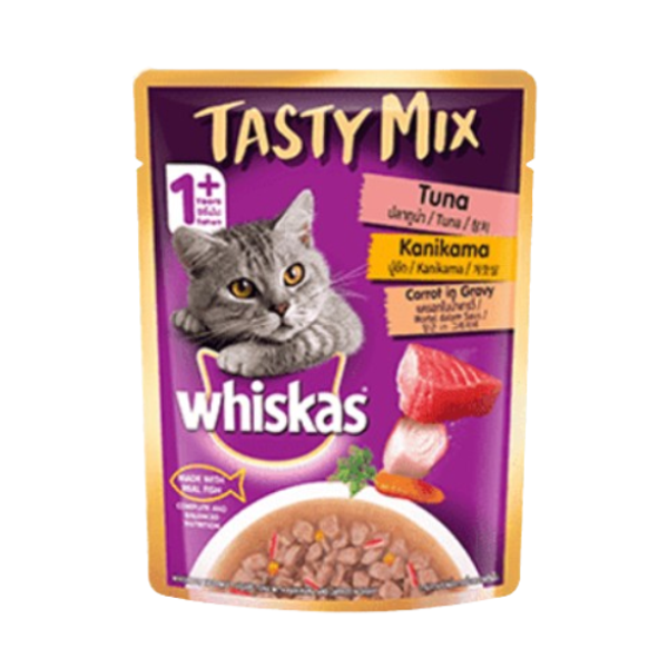 Whiskas Cat Food Tasty Mix Tuna Kanikama Carrot in Gravy