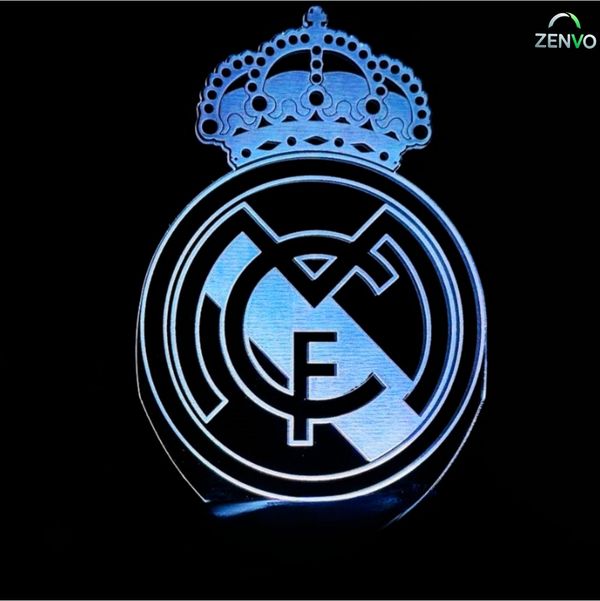 GearUP Acrylic Multicolor Night Lamp Real Madrid FC – White