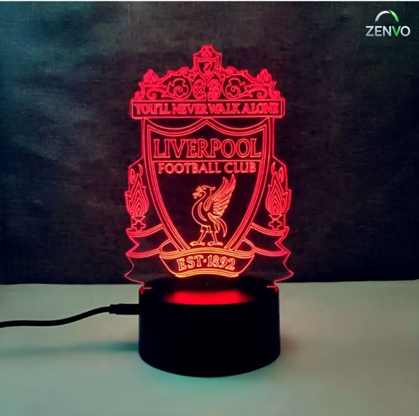 GearUP Acrylic Multicolor Night Lamp Black (Liverpool F.C.)