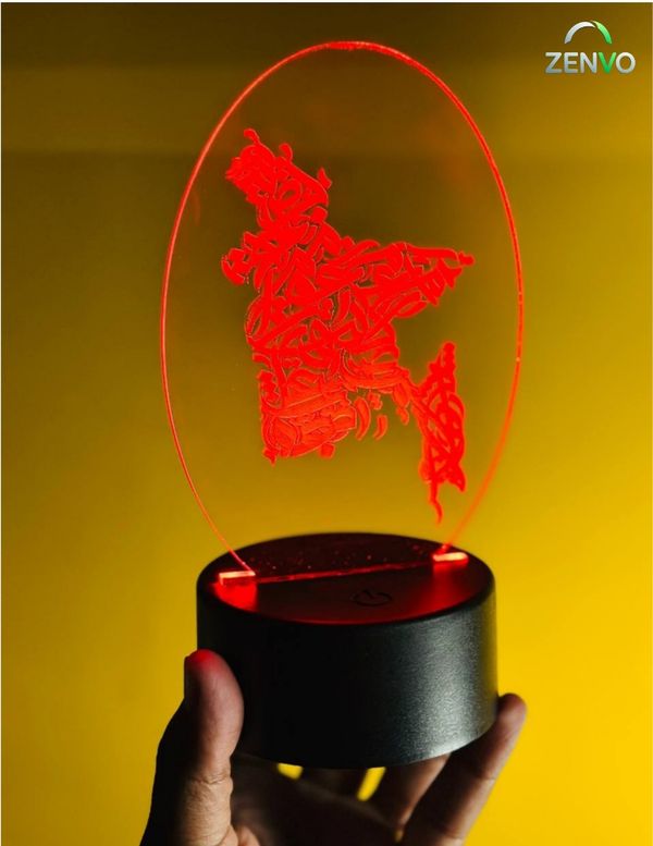 GearUP Acrylic Multicolor Night Lamp Black (BD Map)