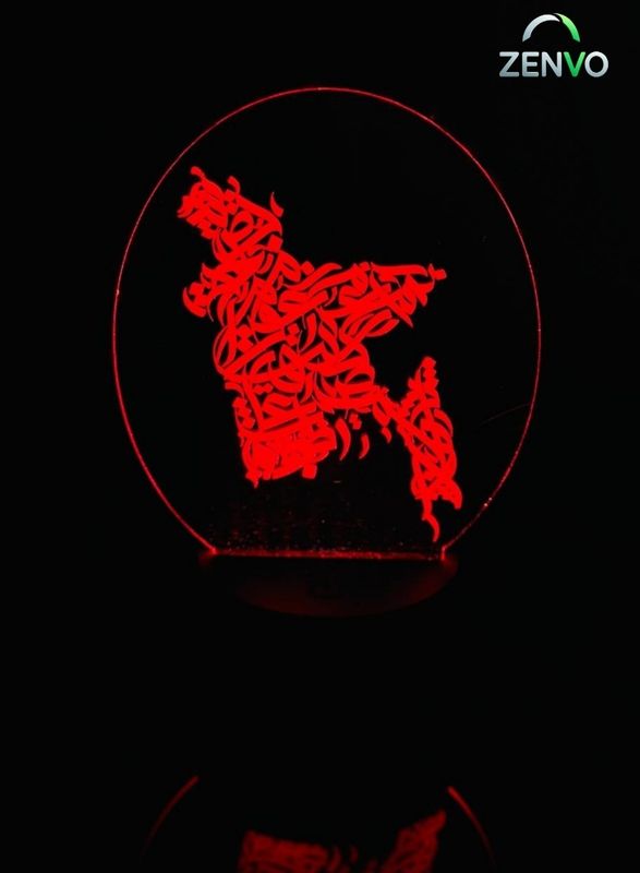 GearUP Acrylic Multicolor Night Lamp Black (BD Map)