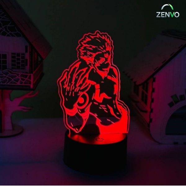 GearUP Acrylic Multicolor Night Lamp (Sukuna) BLACK
