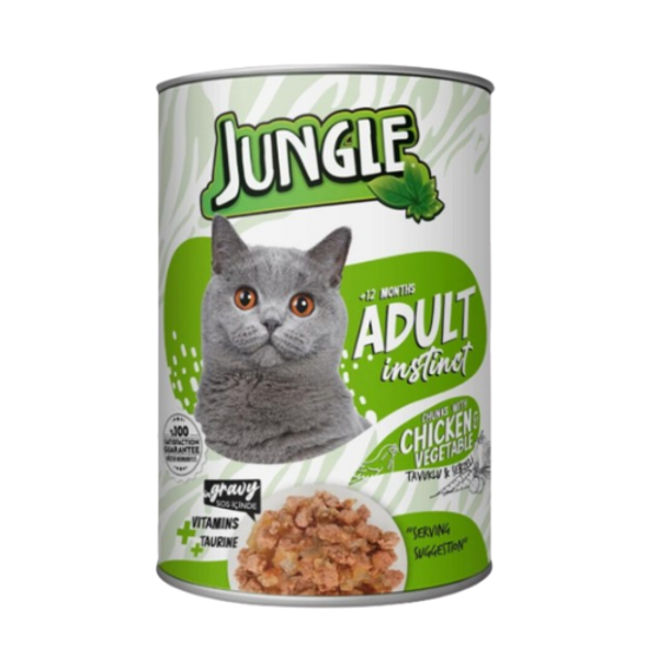 Jungle Adult Cat Food Can Chicken & Vegetables Flavor