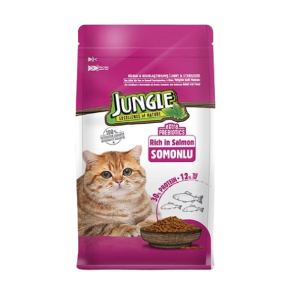 Jungle Adult Dry Cat Food Rich In Salmon Flavor