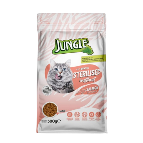 Jungle Adult Dry Cat Food Sterilised Salmon Flavor