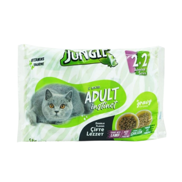 Jungle Adult Pouch 4pc Combo Chicken & Lamb 4×100gm