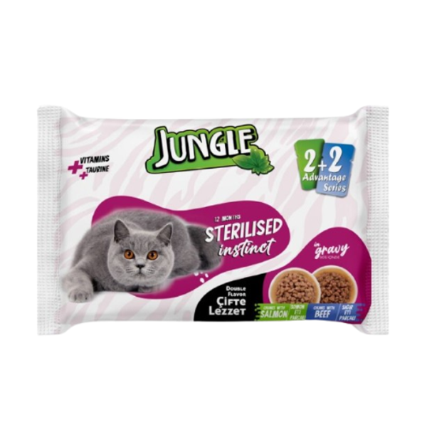 Jungle Adult Pouch 4pc Combo Salmon & Beef 4×100gm
