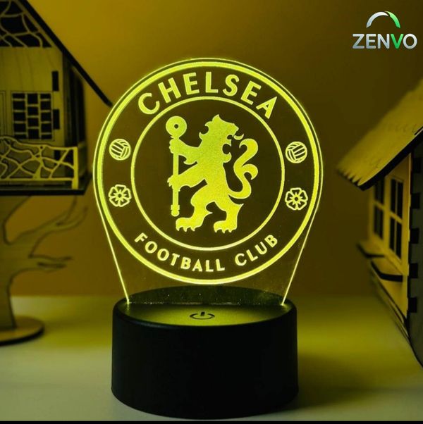 GearUP Acrylic Multicolor Night Lamp (Chelsea F.C.) White