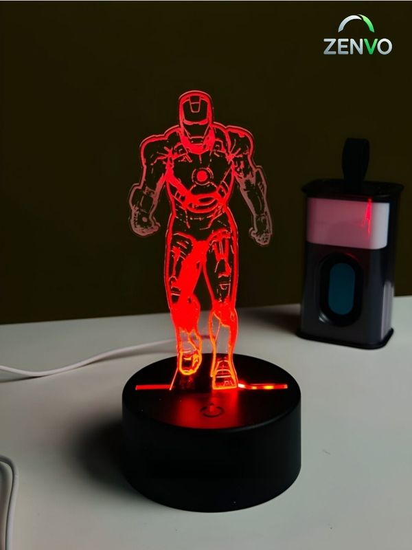 GearUP Acrylic Multicolor Night Lamp (IRON MAN) – WHITE