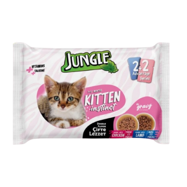 Jungle Kitten Pouch 4pc Combo Chicken & Lamb 4×100gm