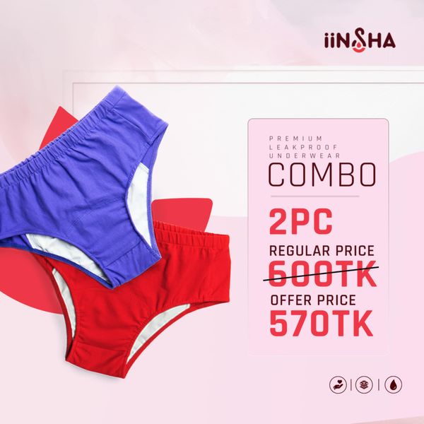 Combo Set of 2pcs Leakproof Underwear