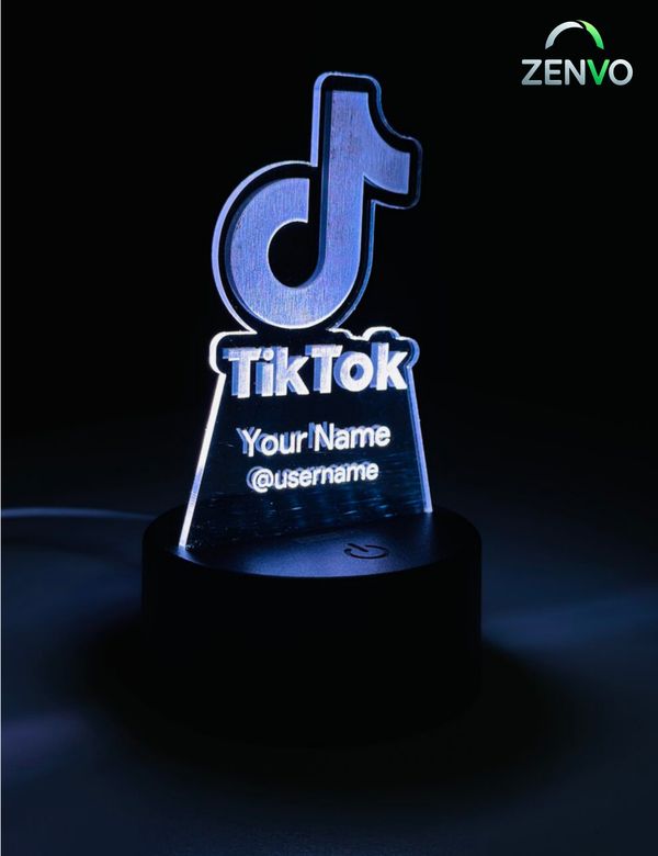 Customizable Multicolor Acrylic Night Lamp – TikTok Edition – Black