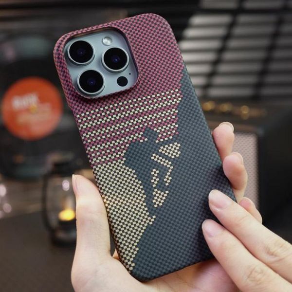 Luxury kevlar Carbon Fiber Texture Case for iPhone iPhone Case Ultra Thin light Aramid Fiber PC Cover