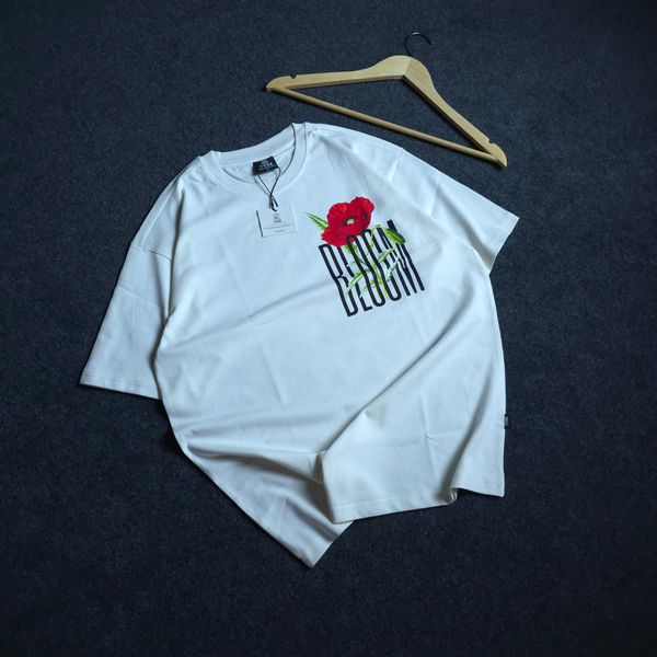 BLOOM (Poppy Flower) 🥀 - Premium Oversized Drop Shoulder T-shirt