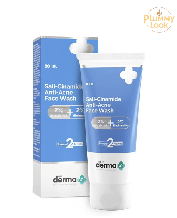 The Derma Co Face Wash with 2% Salicylic Acid and 2% Niacinamide | Sali-Cinamide Anti-Acne Face Wash - 80ml