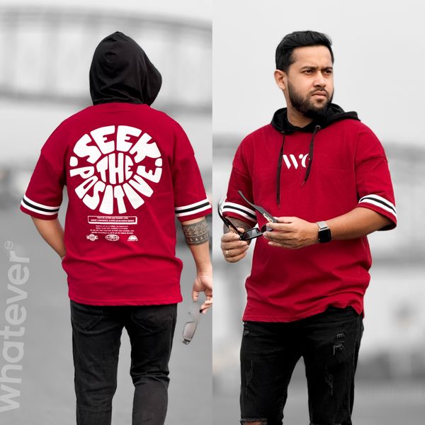 WE Hoodie T Shirt Maroon
