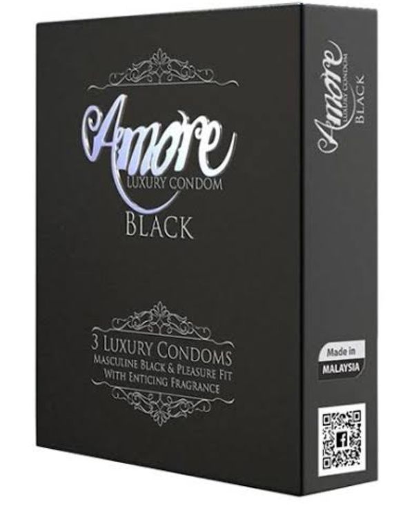 Amore Luxury condom black 3pcs