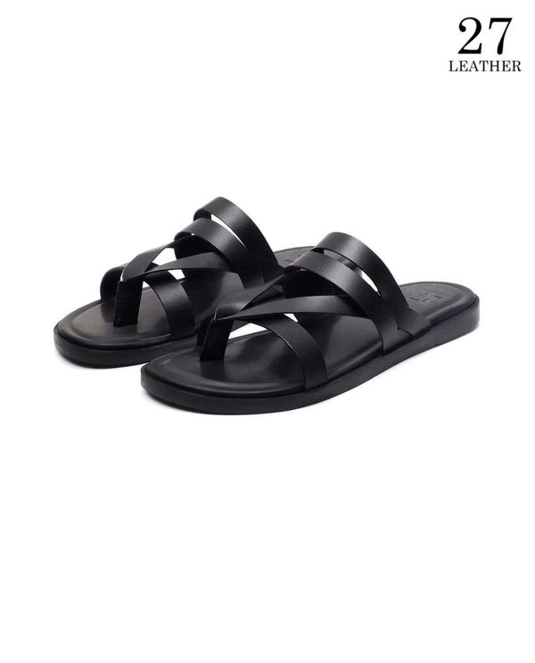 Kairo Premium Leather Sandal(Black)