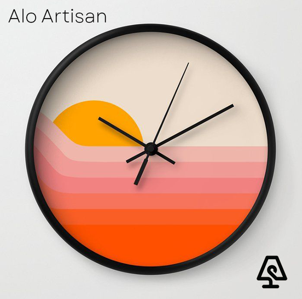 Sunset Waves Wall clock