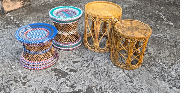 চার পিস বেতের মোড়া কম্বো