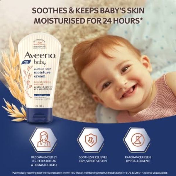 Aveeno Baby Soothing Relief Moisture Cream- 150ml - Image 4