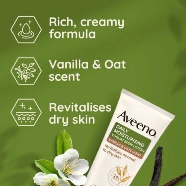 AVEENO® DAILY MOISTURISING YOGURT BODY CREAM VANILLA & OAT- 200ml - Image 4