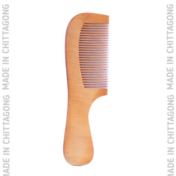 Wooden Comb With Handle - কাঠের চিরুনি