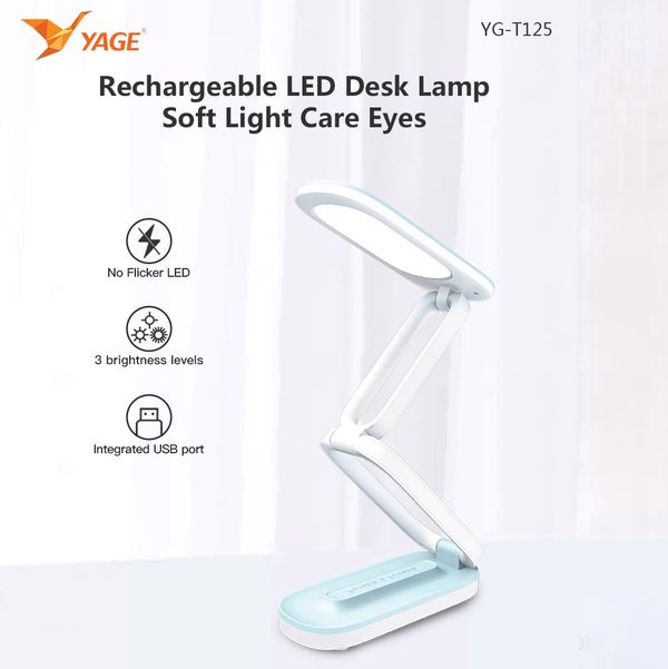 Yage T-125 LED Table Lamp USB Rechargeable Reading Desk Lamp