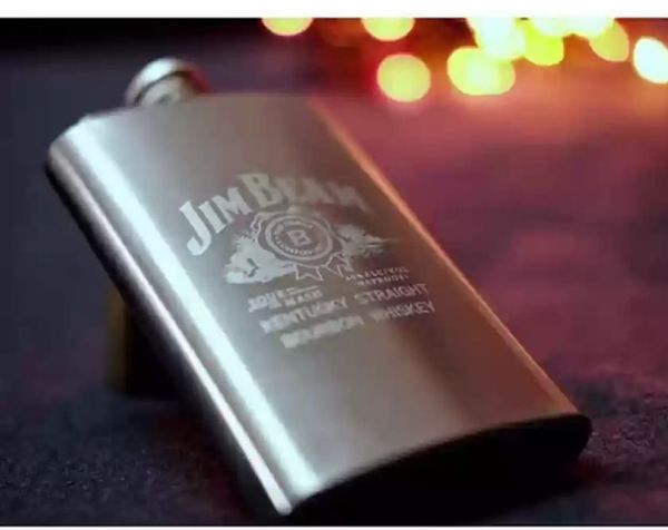 CPEX Jim Beam Embossed Design Stainless Steel Pocket Holder Hip Flask (295 ml, Silver) Hip Flask  (6]