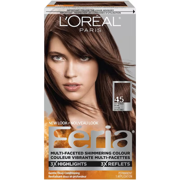 L'Oreal Feria Hair Colour 45 Deep Bronzed Brown