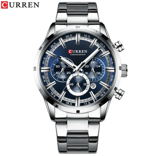 Curren 8355 Silver Blue Men’s Watch Price in Bangladesh