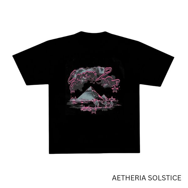 Eternal Lost tee by AETHERIA SOLSTICE—where neon dreams meet desert mystique.