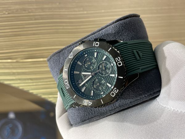 TAG AQUARACER BLACK CASE GREEN STRIP DIAL GREEN BELT